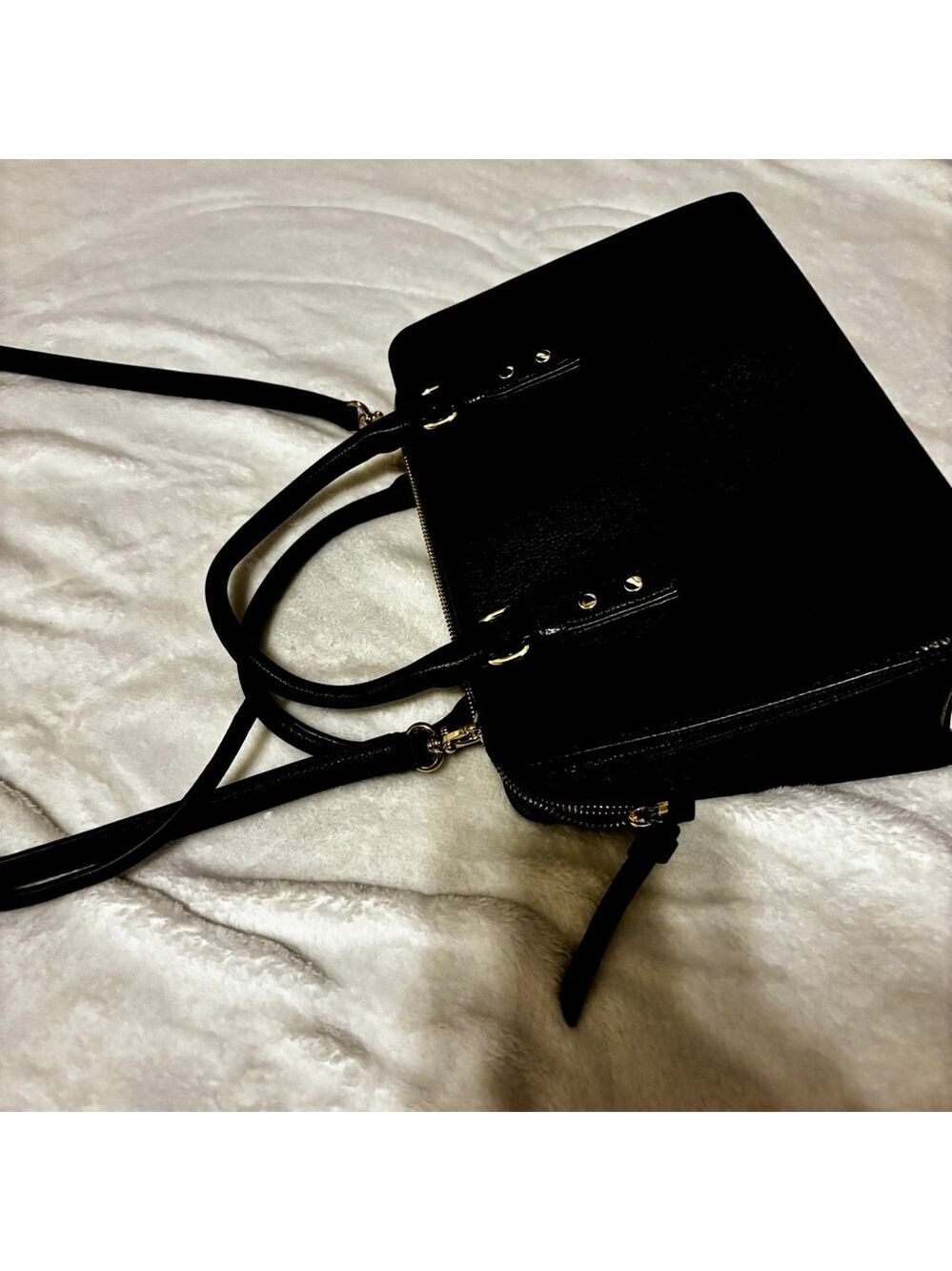 Kate Spade New York Mulberry Street Lise Black Leather Satchel Crossbody - Picture 8 of 15